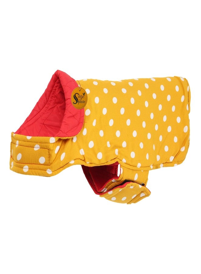 سايج سكوير سترة صوفية مربعة للكلاب من سيج، قابلة للعكس، مقاومة للماء والرياح، ملابس للكلاب في الطقس البارد (أصفر وأحمر) (متوسط) (18 بوصة) - Image 5